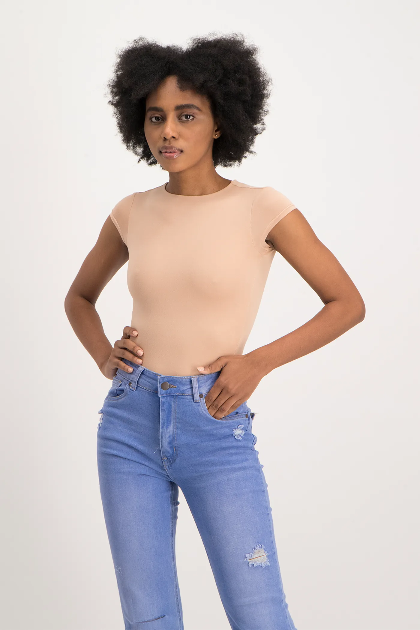 Mbali High-Neck Bodysuit - Nude
