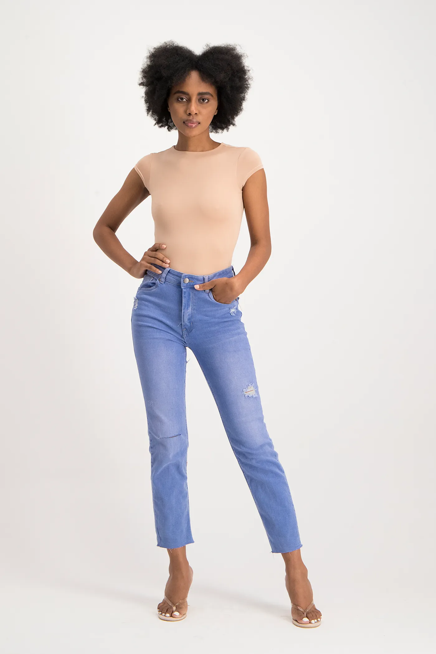 Mbali High-Neck Bodysuit - Nude