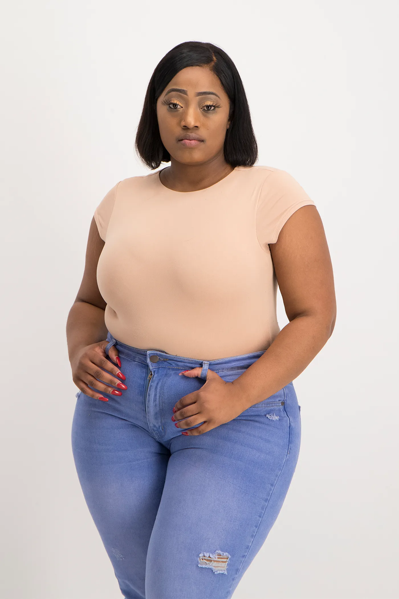 Mbali High-Neck Bodysuit - Nude