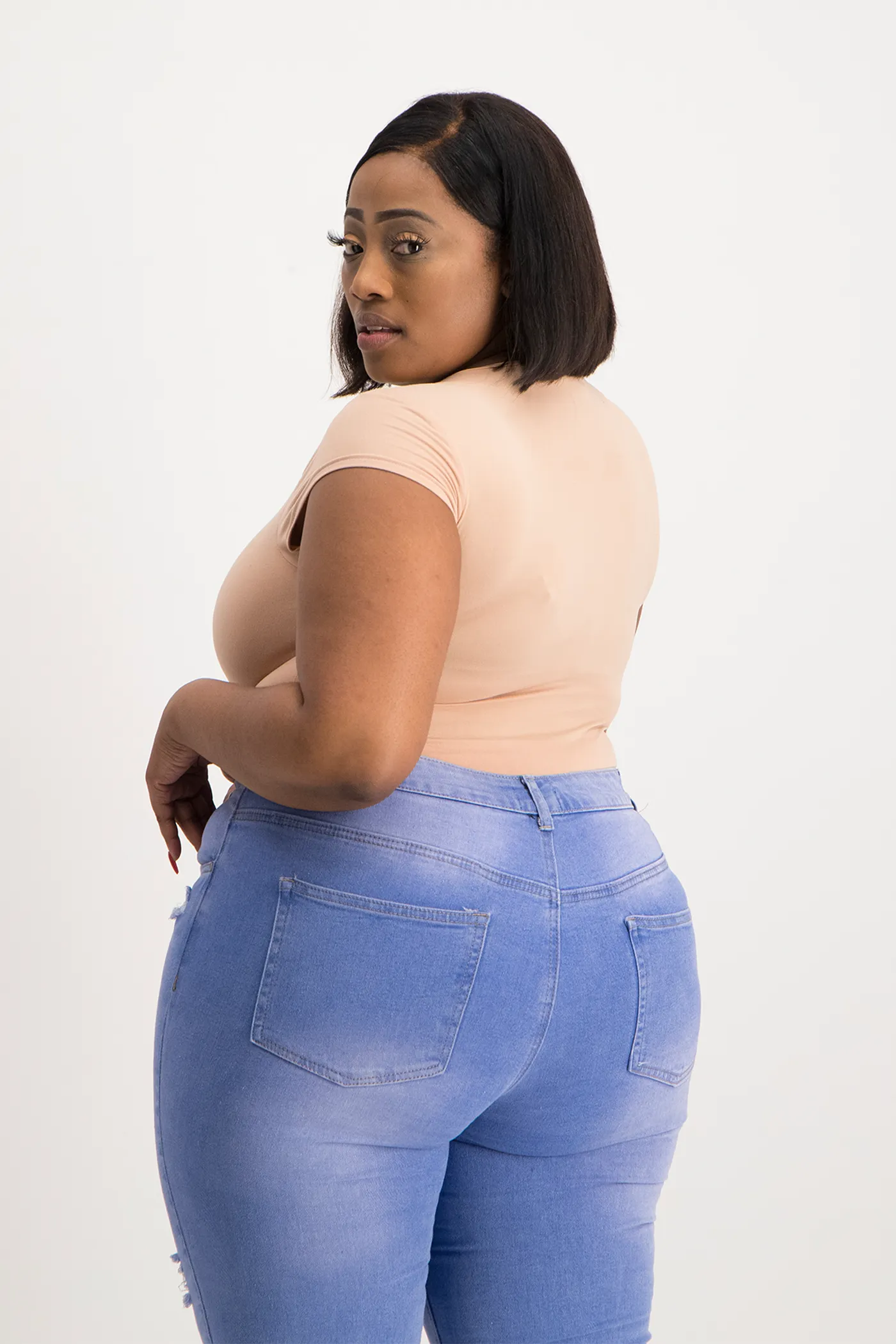 Mbali High-Neck Bodysuit - Nude