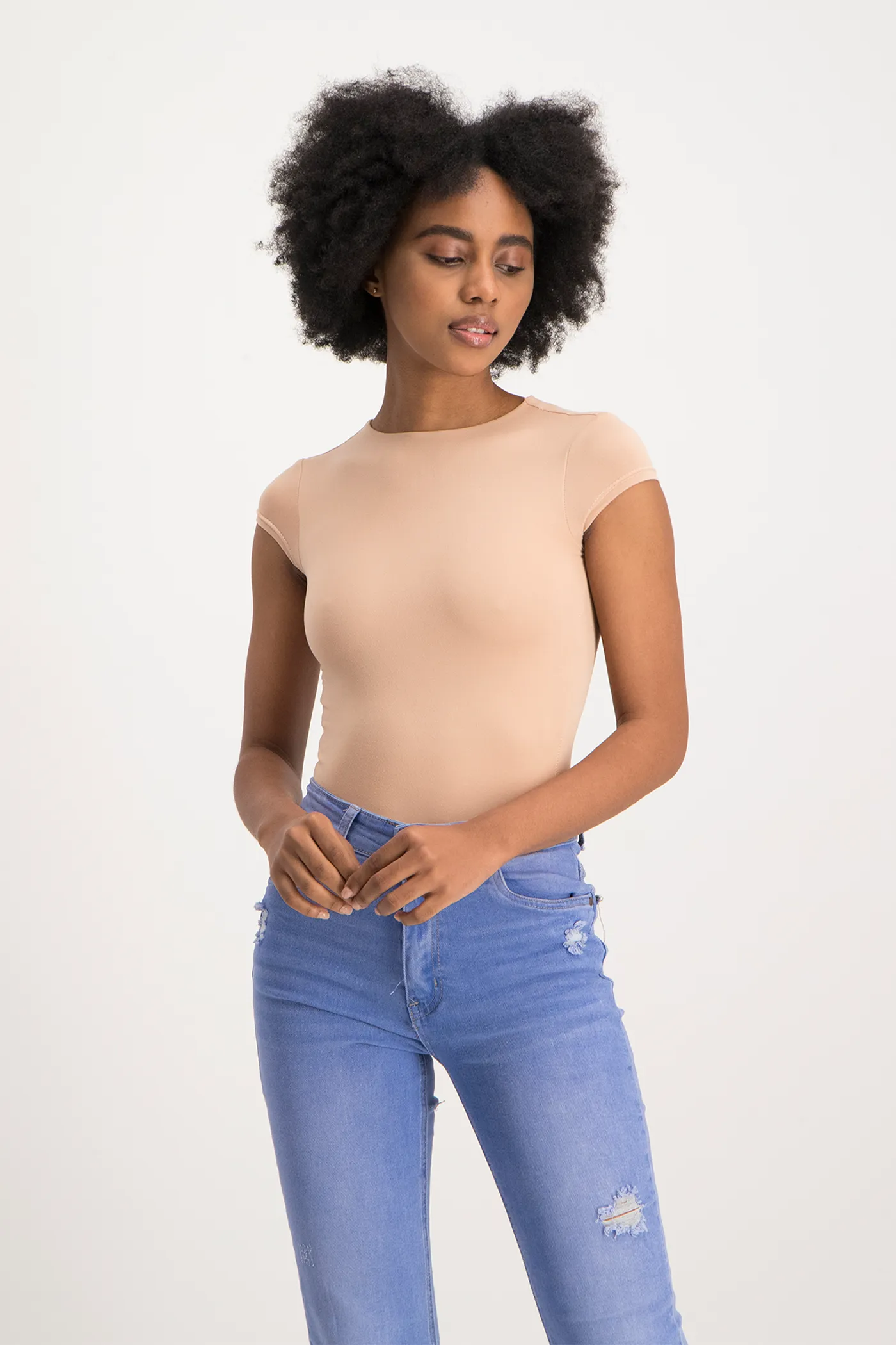 Mbali High-Neck Bodysuit - Nude