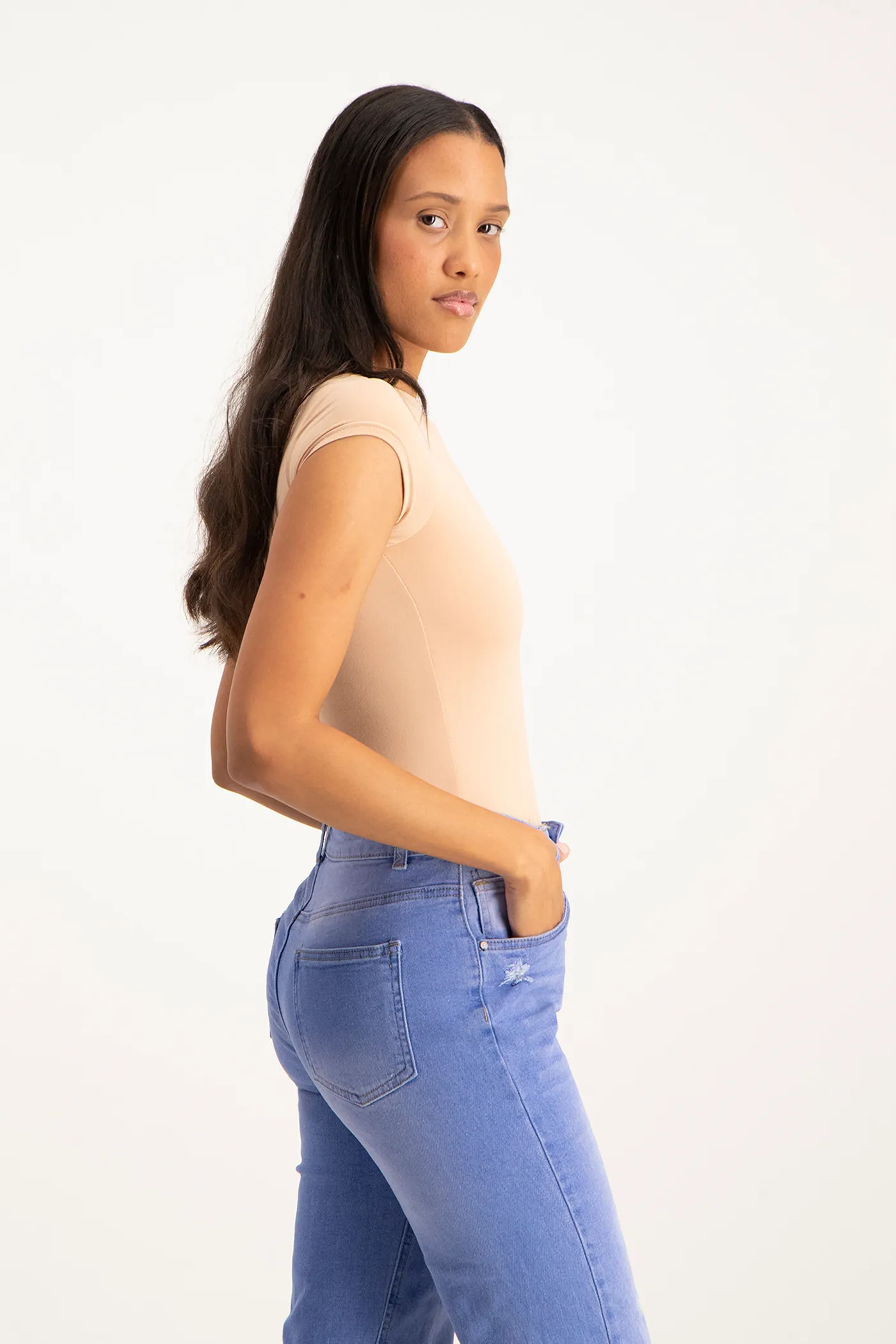 Mbali High-Neck Bodysuit - Nude