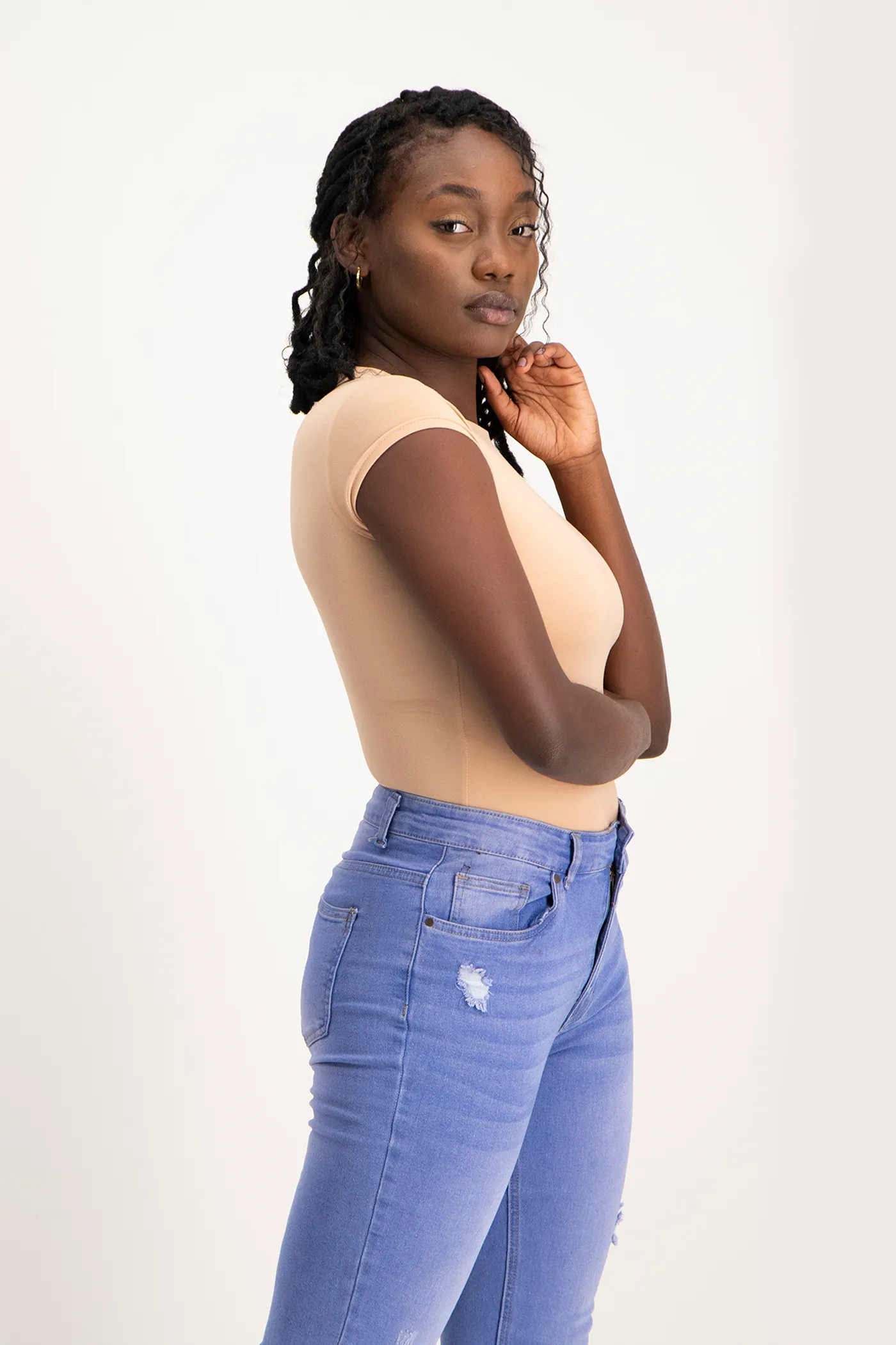Mbali High-Neck Bodysuit - Nude