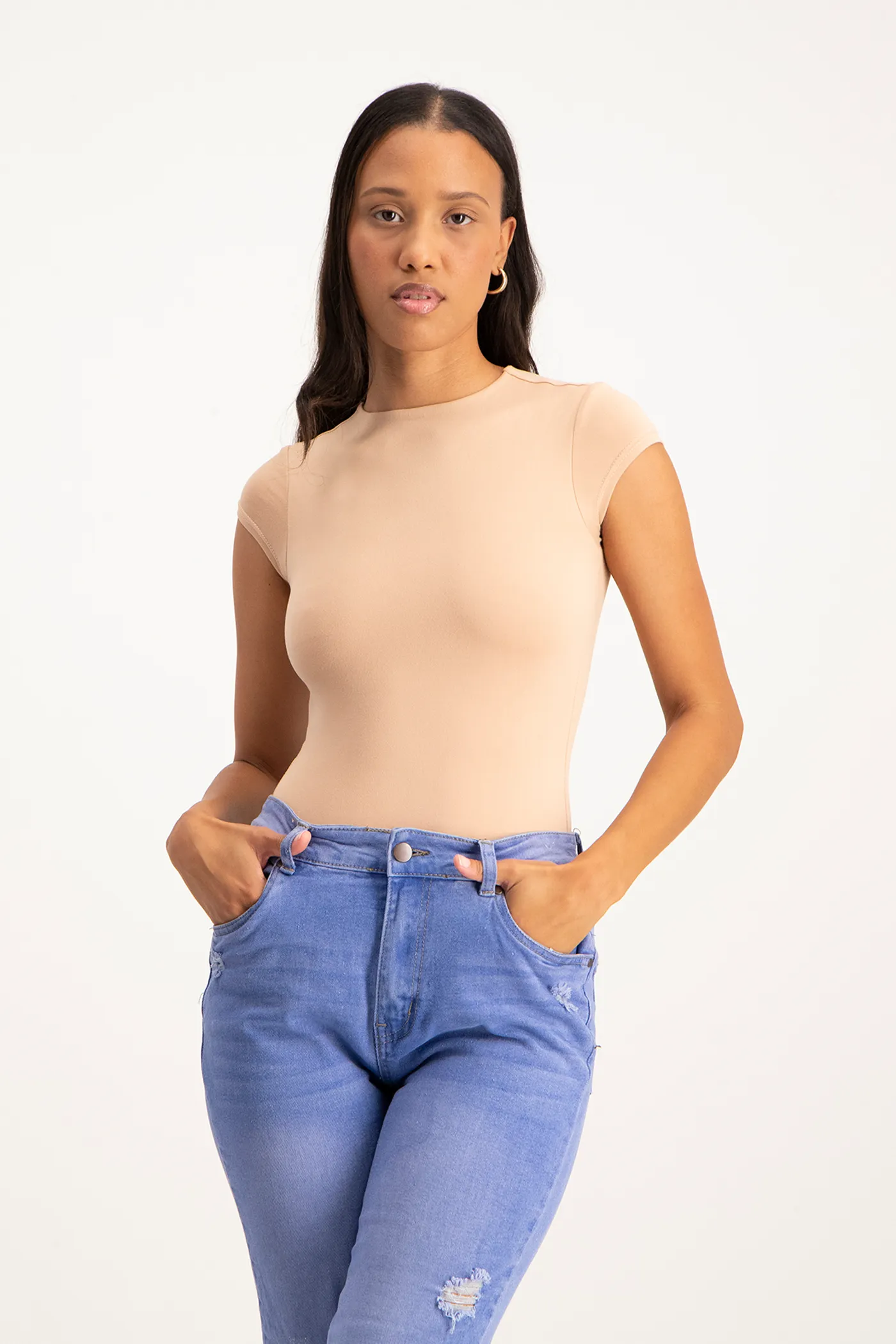 Mbali High-Neck Bodysuit - Nude