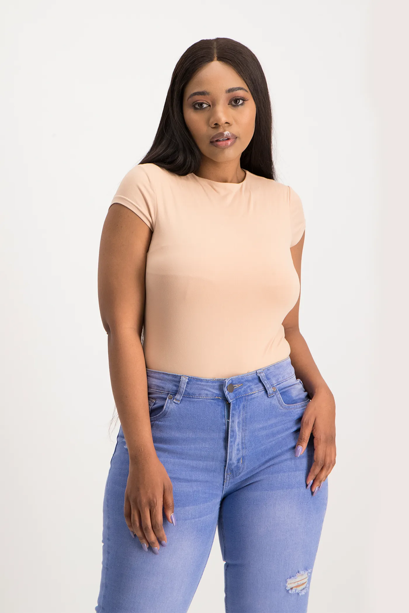 Mbali High-Neck Bodysuit - Nude