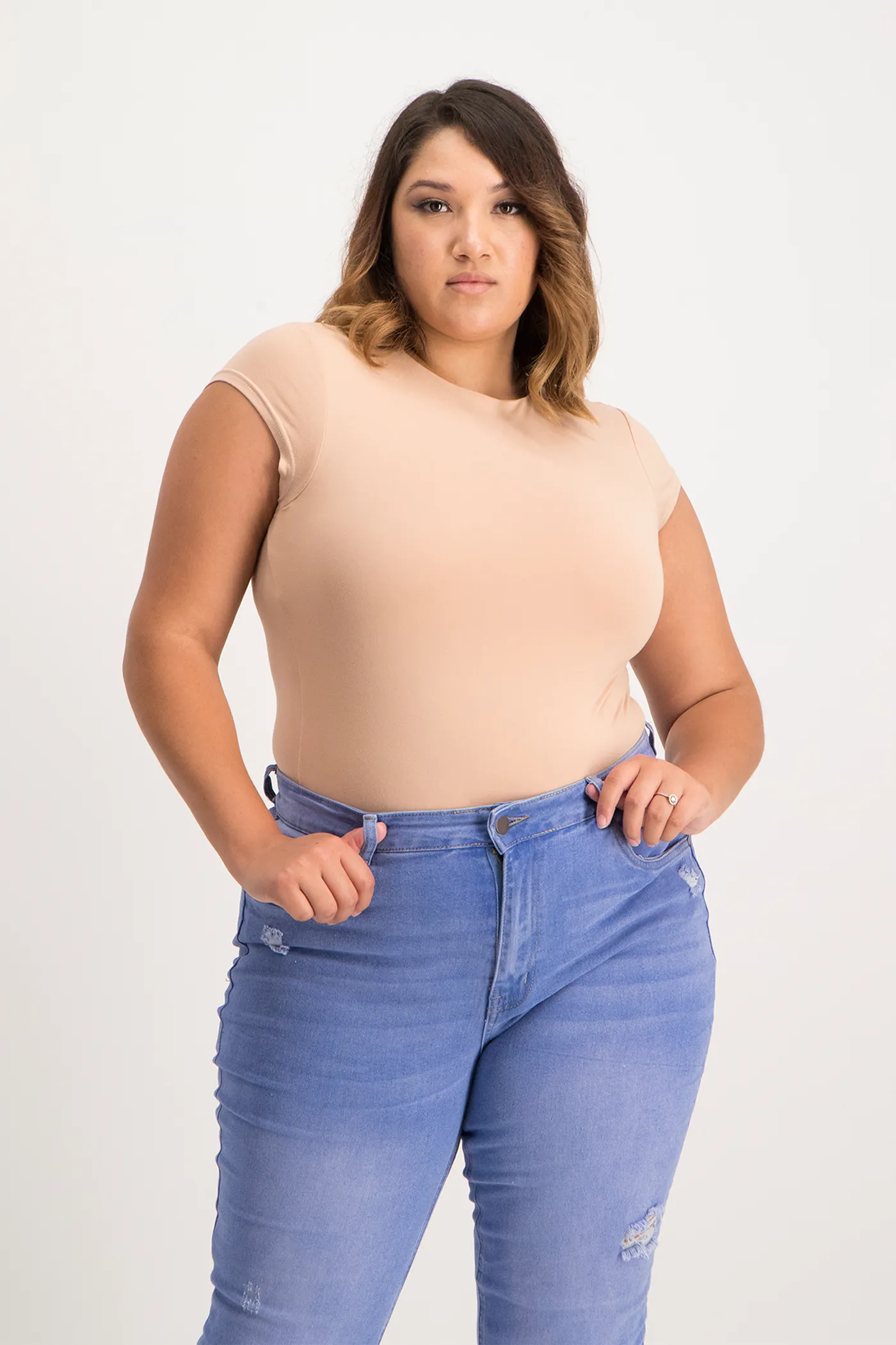 Mbali High-Neck Bodysuit - Nude