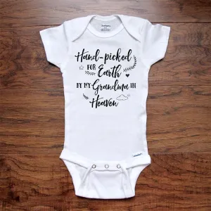 Memorial Baby Onesie Pregnancy Reveal Hand-Picked for Earth by My Grandma in Heaven