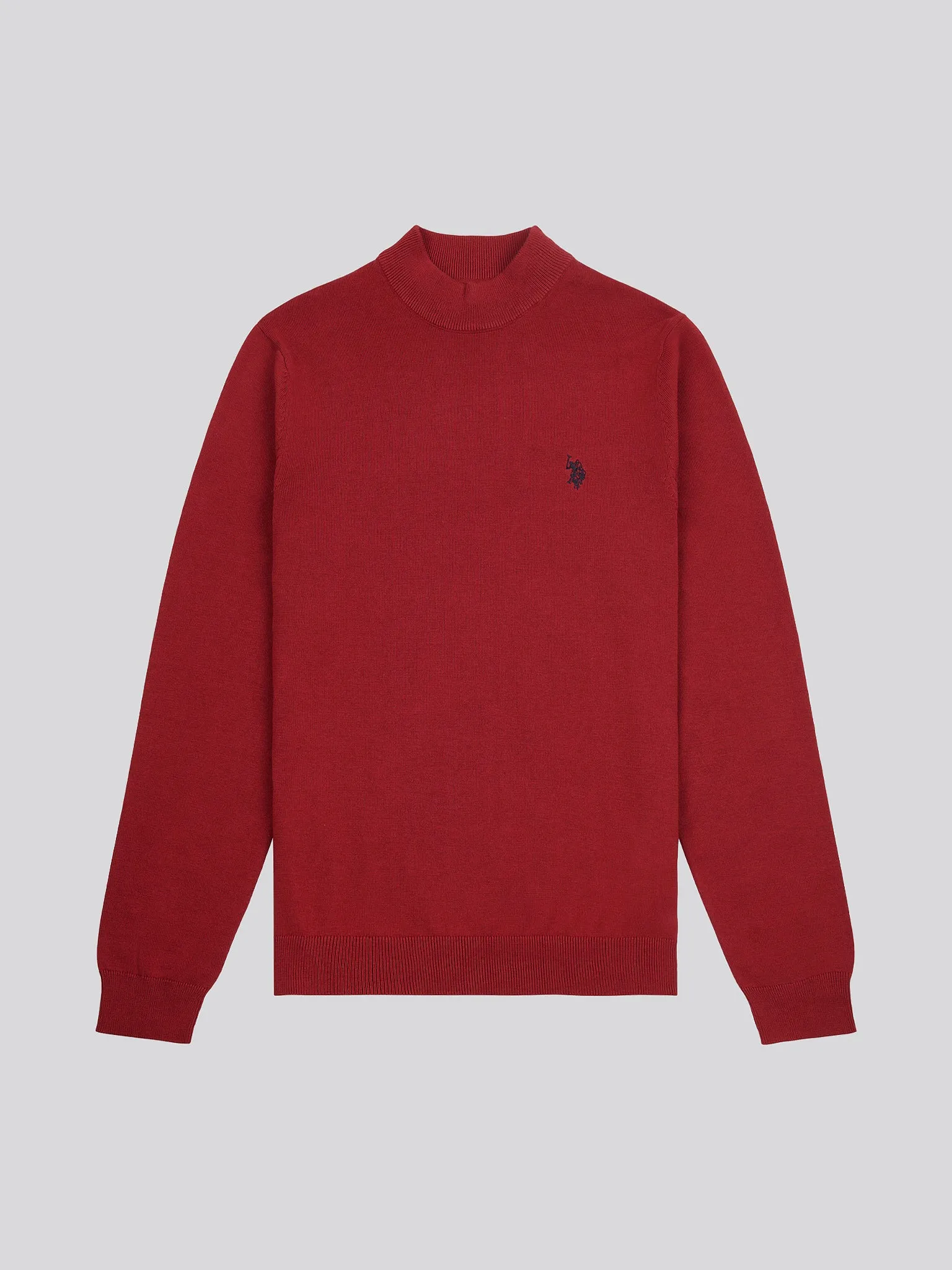 Mens Combed Cotton Turtle Neck in Tibetan Red