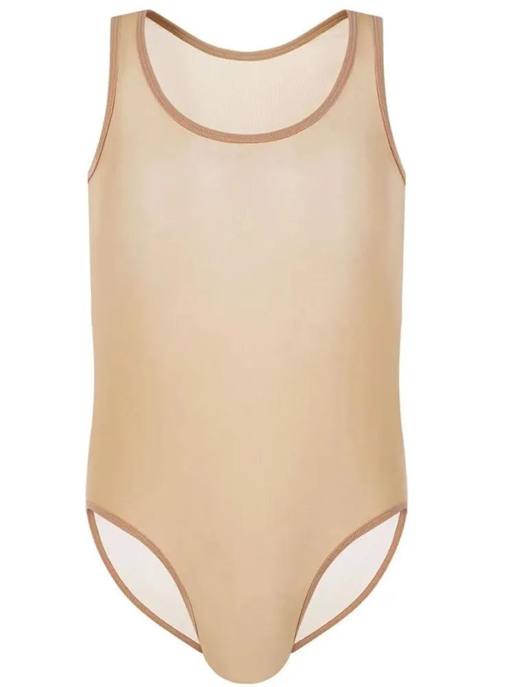 Mens Perspective Sexy Lingerie Vest Mesh Jumpsuit