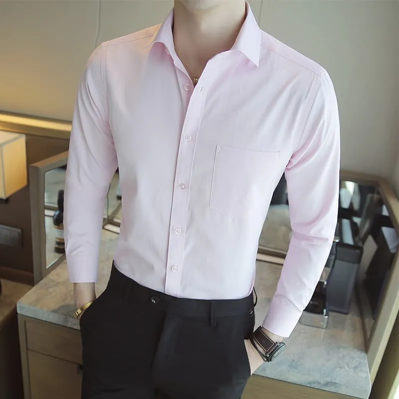 Men's Shirt Long Sleeve Twill Fabric Large Size Shirt