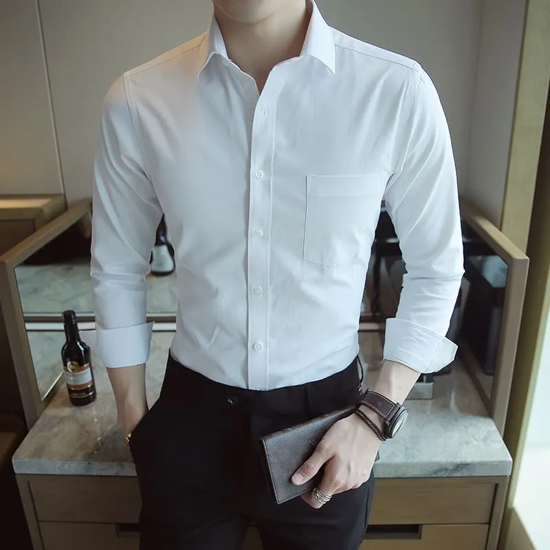Men's Shirt Long Sleeve Twill Fabric Large Size Shirt