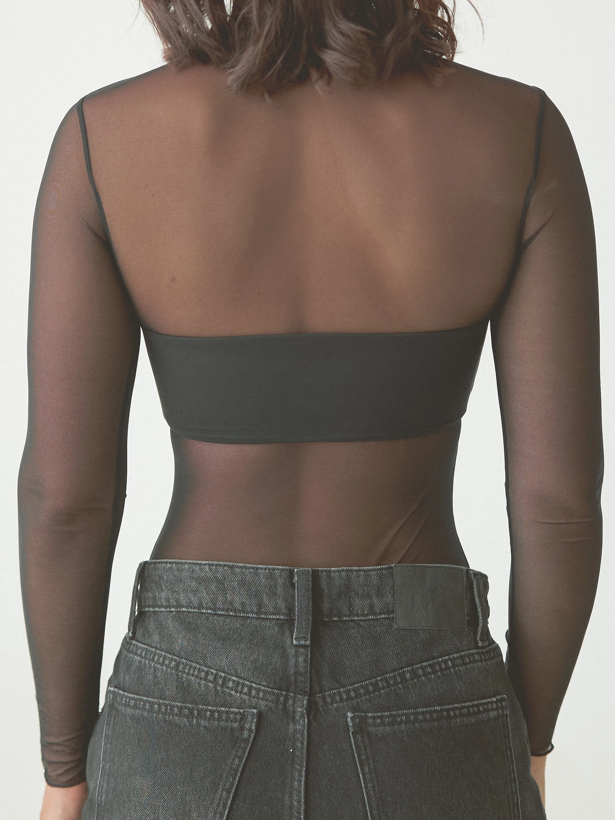Mesh Bandeau Long Sleeve Bramisuit