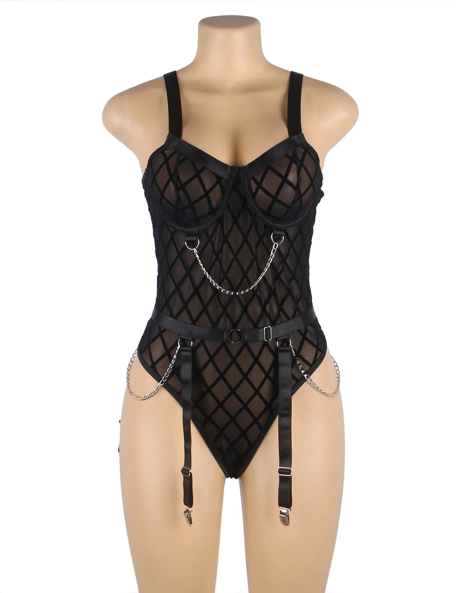 Mesh Chain Bodysuit Hot Lingerie Egypt
