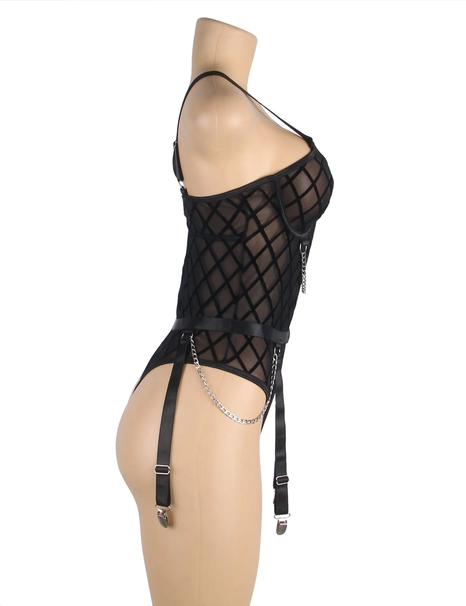 Mesh Chain Bodysuit Hot Lingerie Egypt