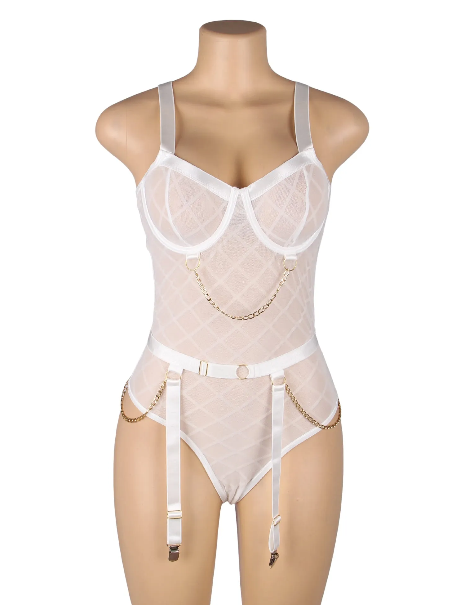 Mesh Chain Bodysuit Hot Lingerie Egypt