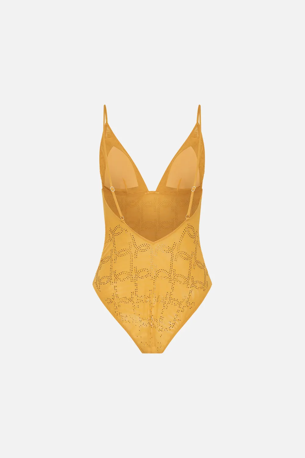 MESH TRI BODYSUIT GOLD