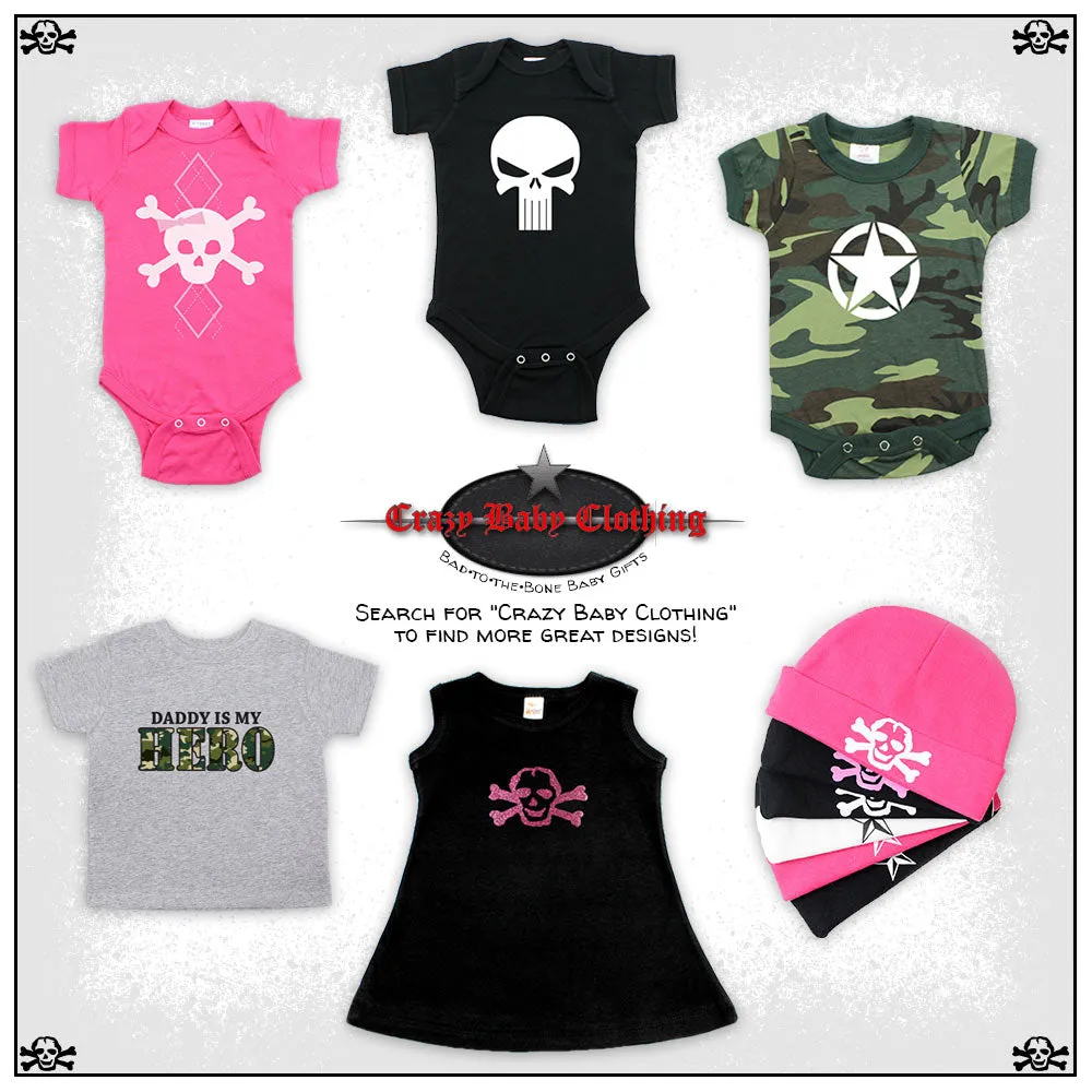 Military Daddy Is My Hero Short Sleeve Infant Baby Bodysuit with Camo Accent