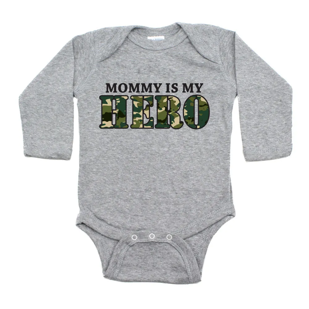 Military Mommy Is My Hero Long Sleeve Infant Baby Bodysuit