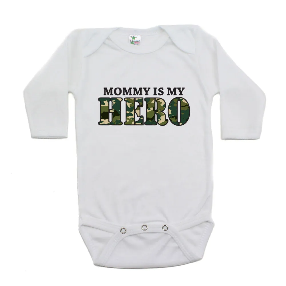 Military Mommy Is My Hero Long Sleeve Infant Baby Bodysuit