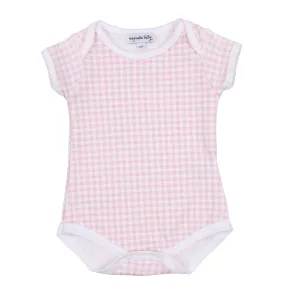 Mini Checks Lap Bodysuit - Pink