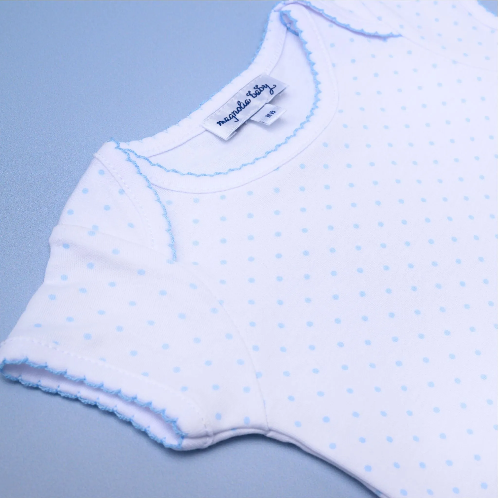Mini Dots Short Sleeve Bodysuit - Blue