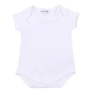 Mini Dots Short Sleeve Bodysuit - Pink
