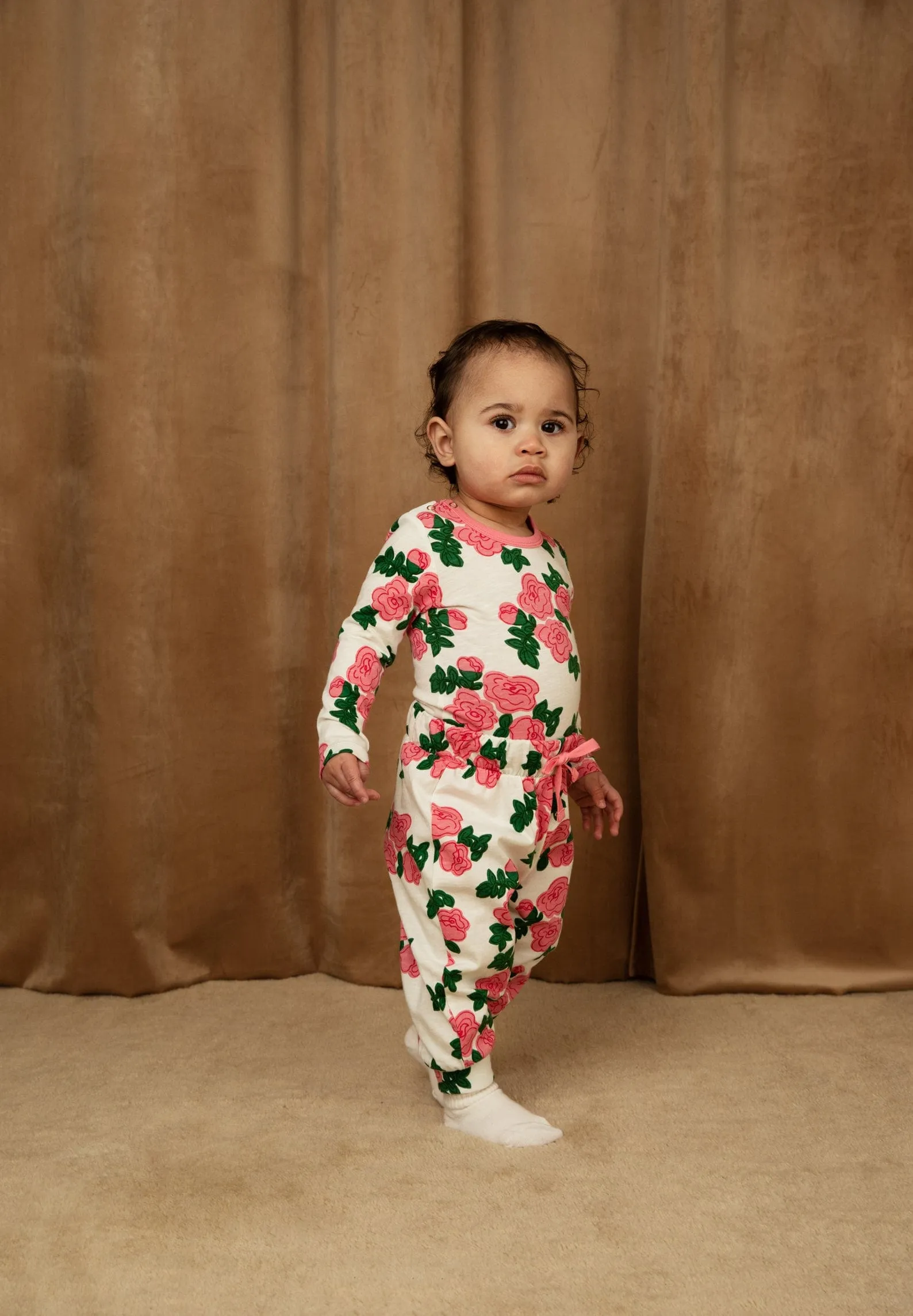 Mini Rodini Baby Girls Bodysuit And Pants Set in Pink