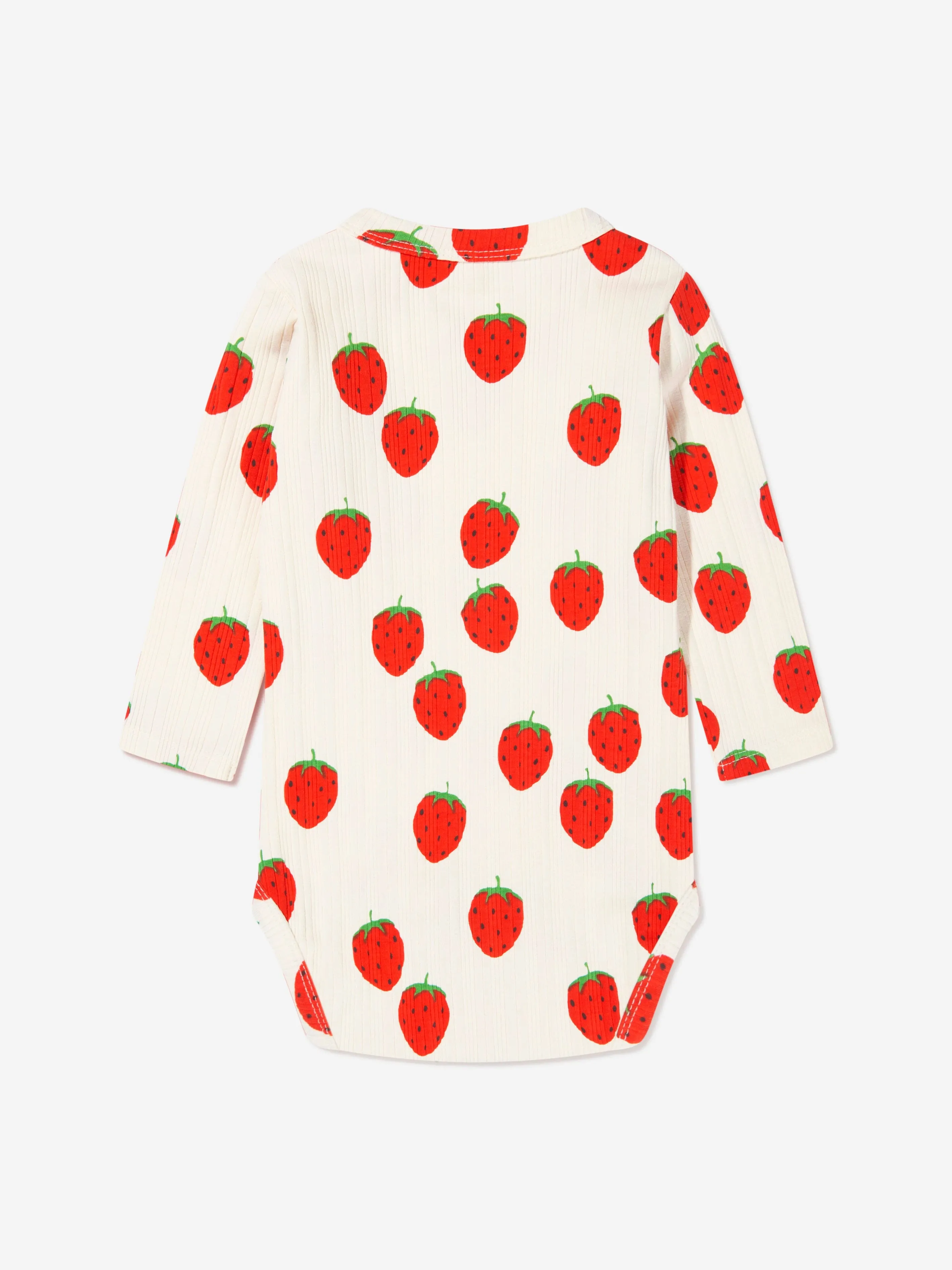 Mini Rodini Baby Organic Cotton Strawberry Bodysuit In White