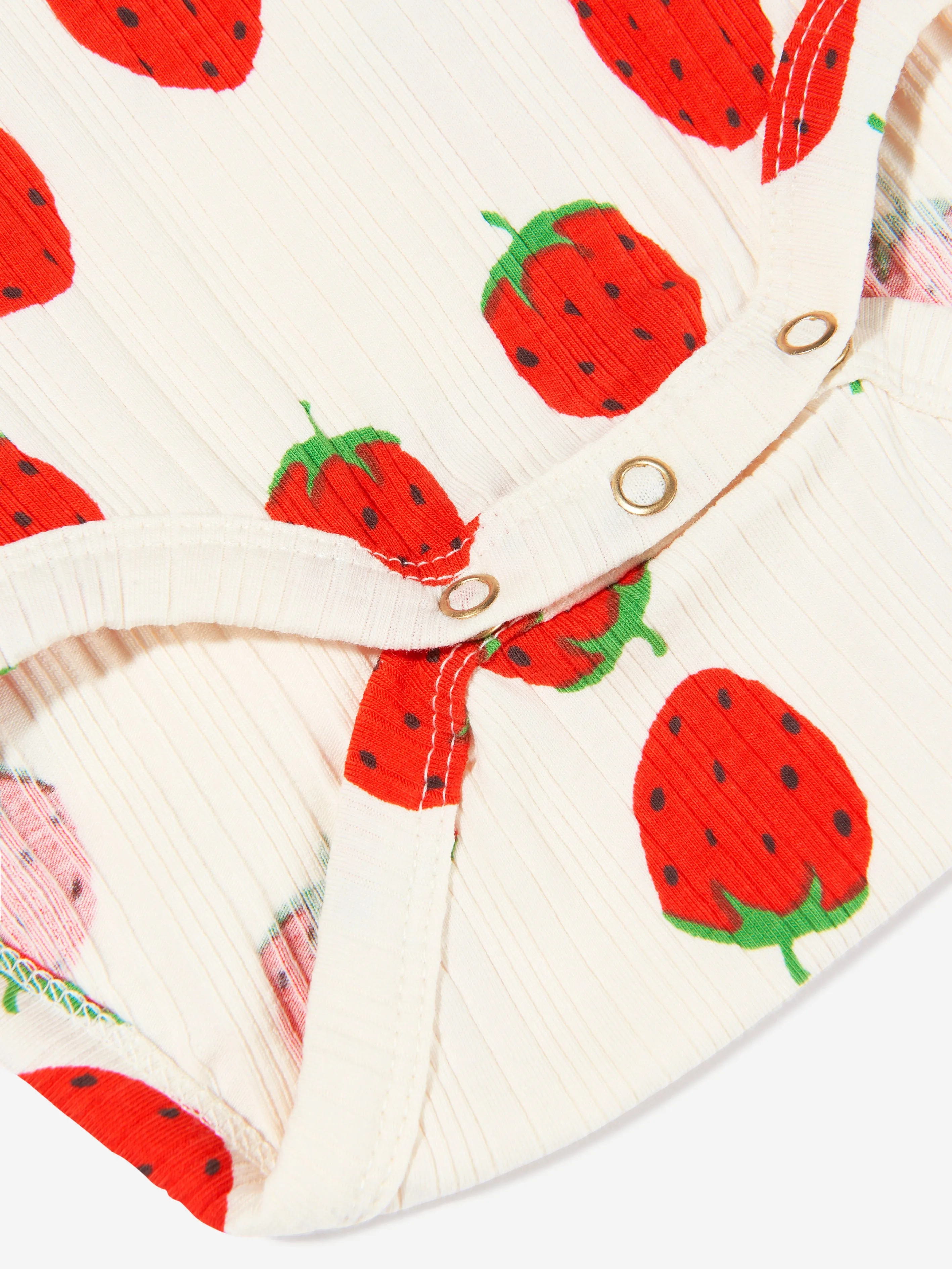 Mini Rodini Baby Organic Cotton Strawberry Bodysuit In White