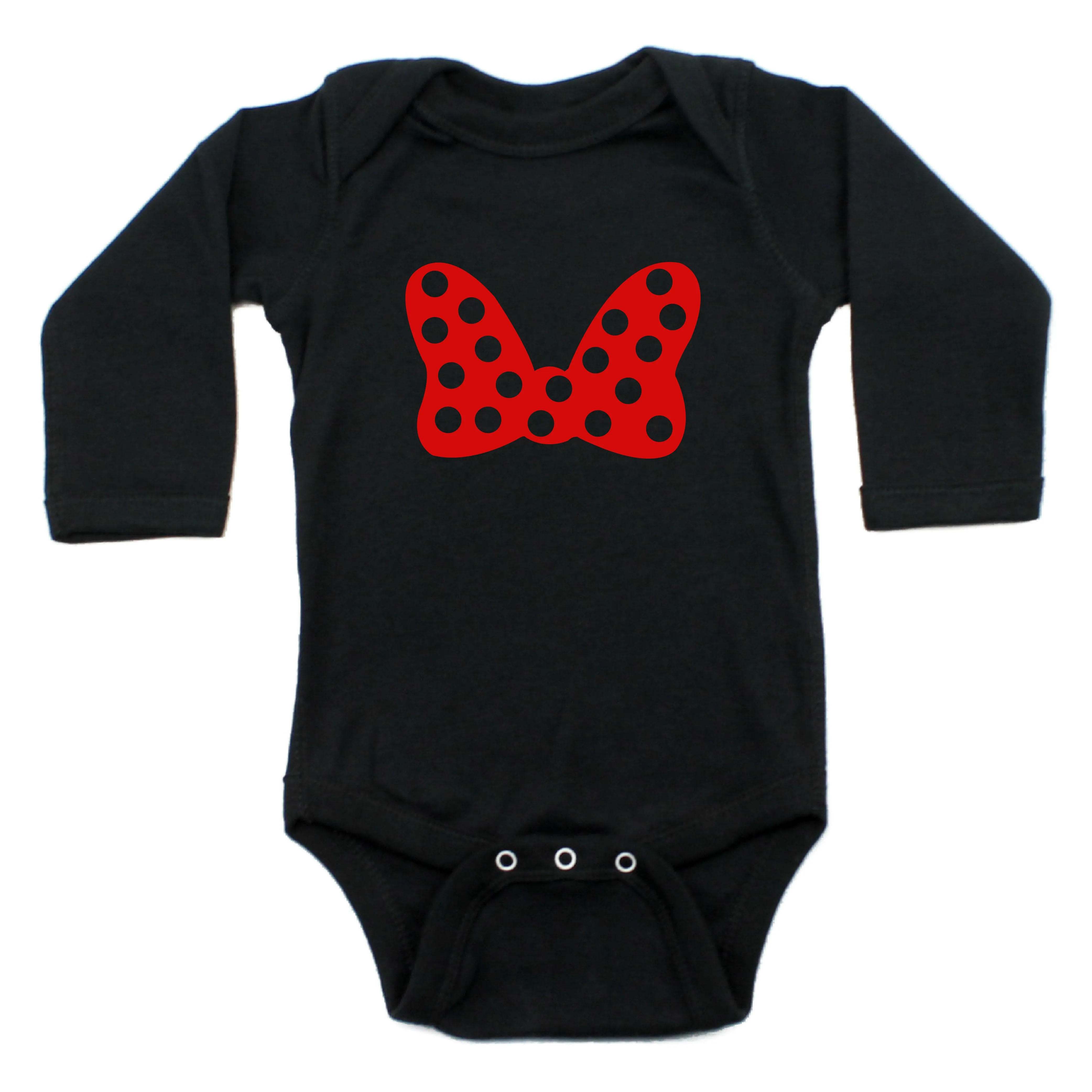 Minnie Mouse Bow Long Sleeve 100% Cotton Bodysuit