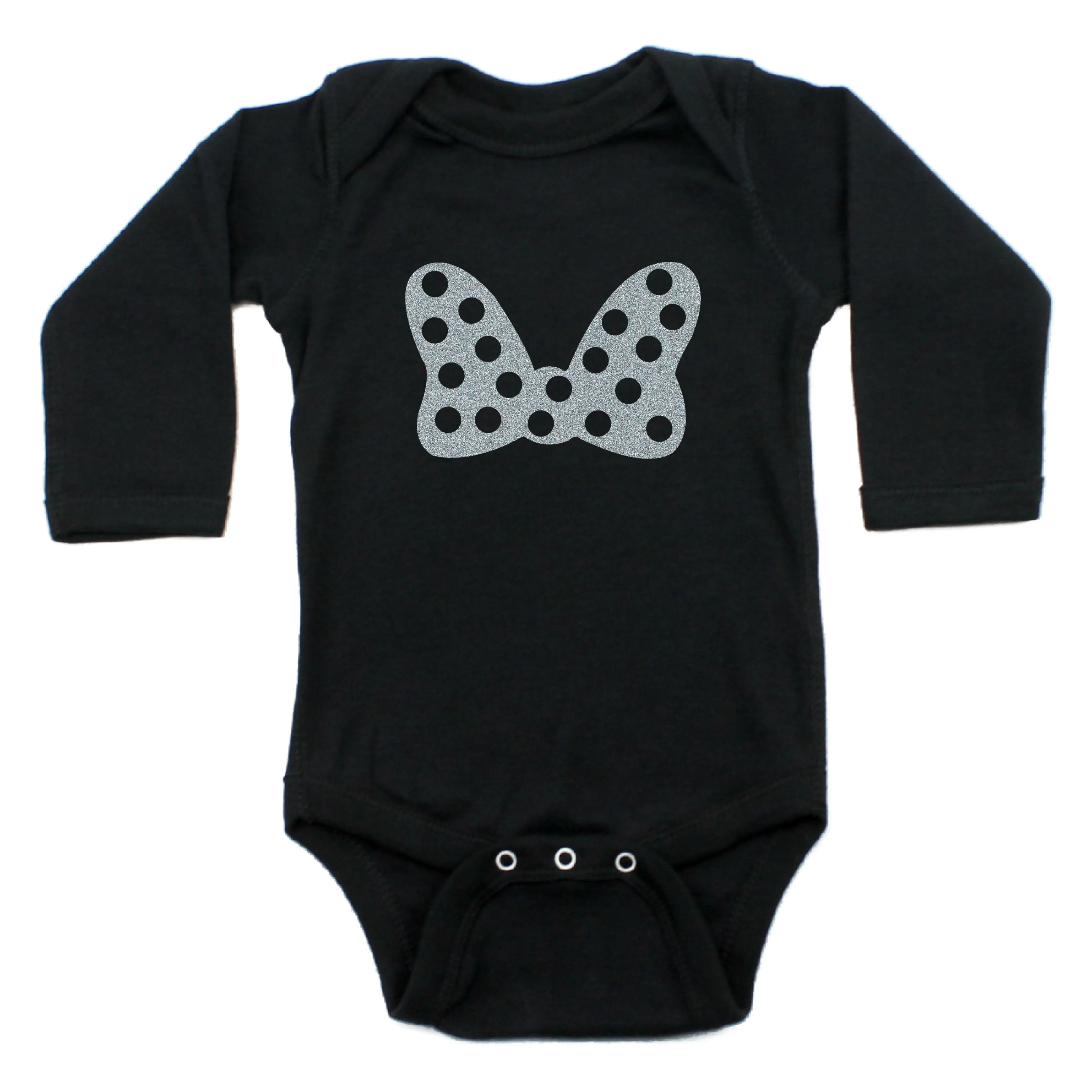 Minnie Mouse Bow Long Sleeve 100% Cotton Bodysuit