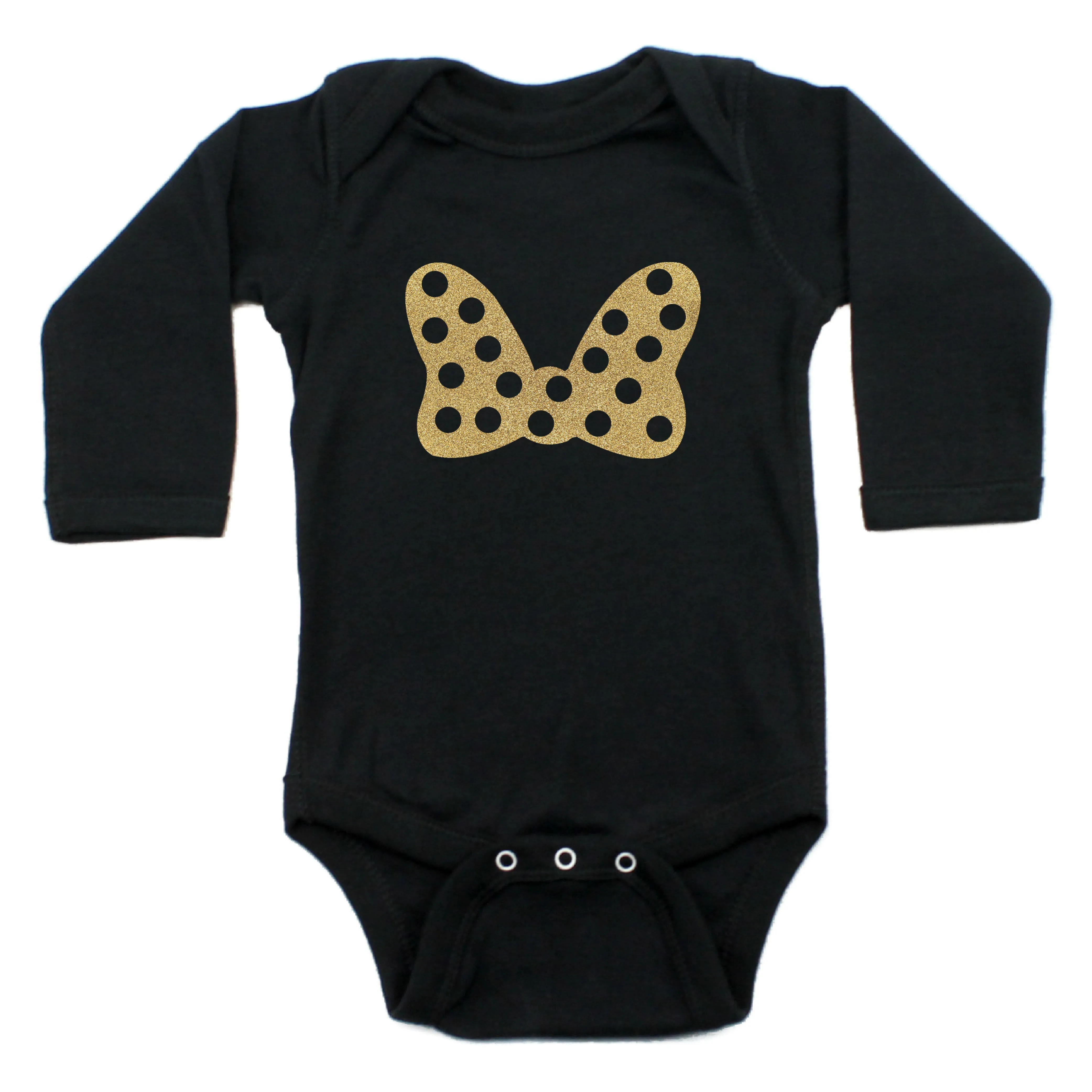 Minnie Mouse Bow Long Sleeve 100% Cotton Bodysuit