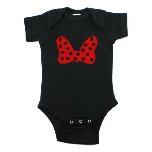 Minnie Mouse Bow Short Sleeve 100% Cotton Bodysuit