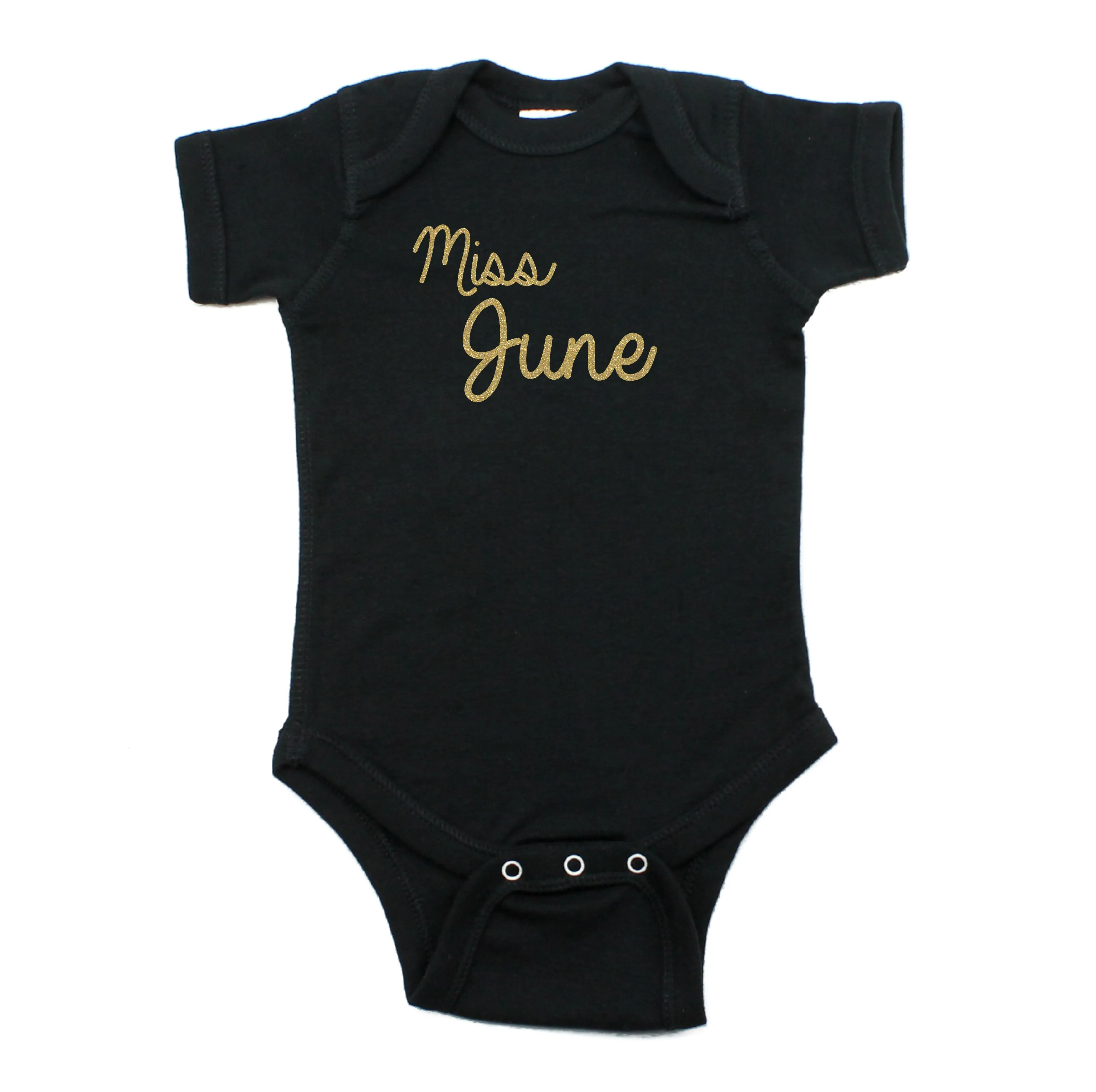 Miss June Glitter Short Sleeve Infant Bodysuit