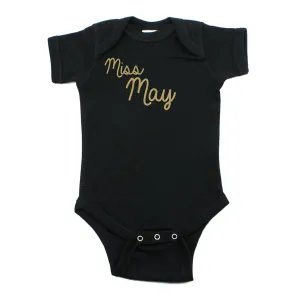 Miss May Glitter Short Sleeve Infant Bodysuit