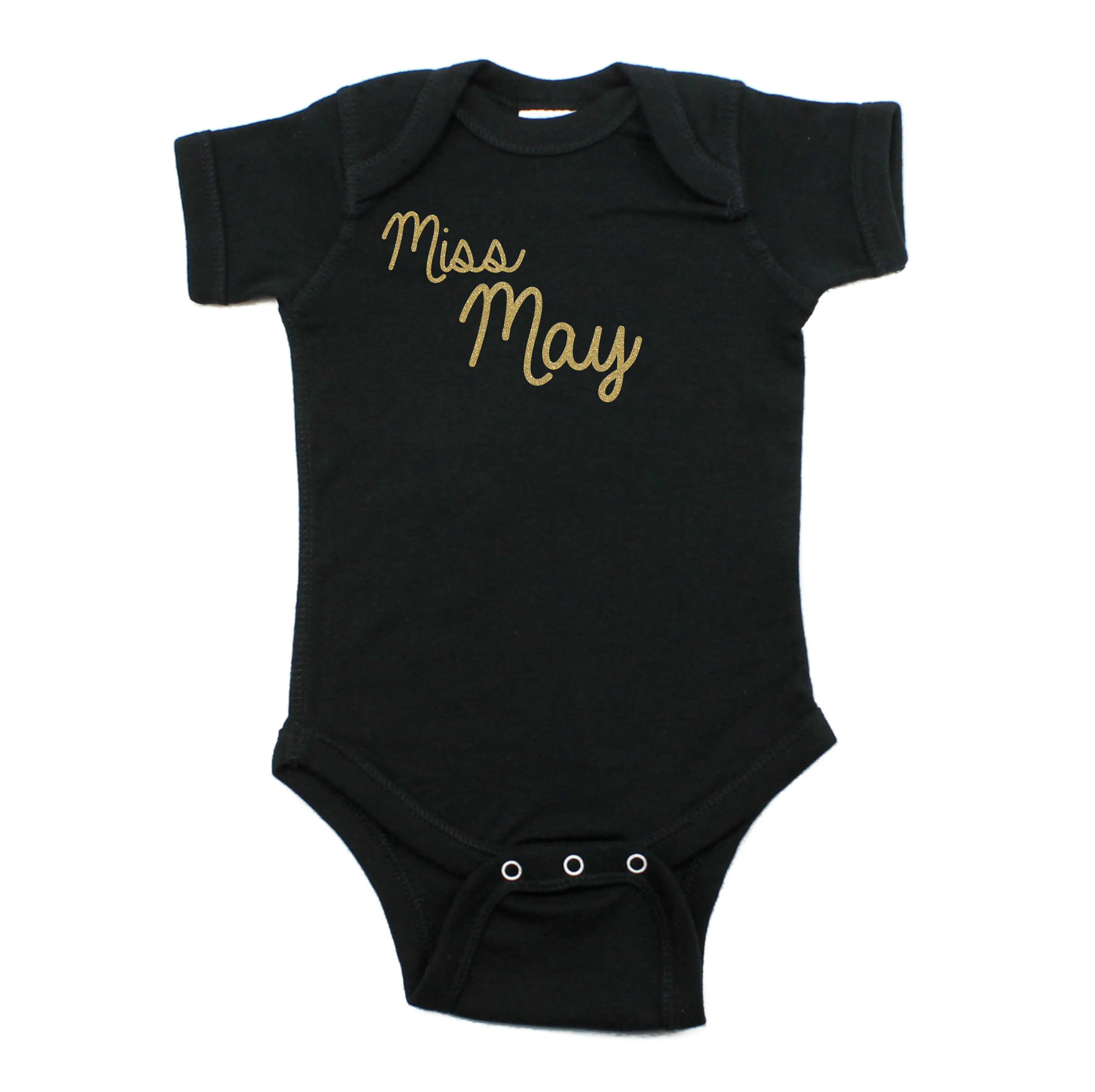 Miss May Glitter Short Sleeve Infant Bodysuit
