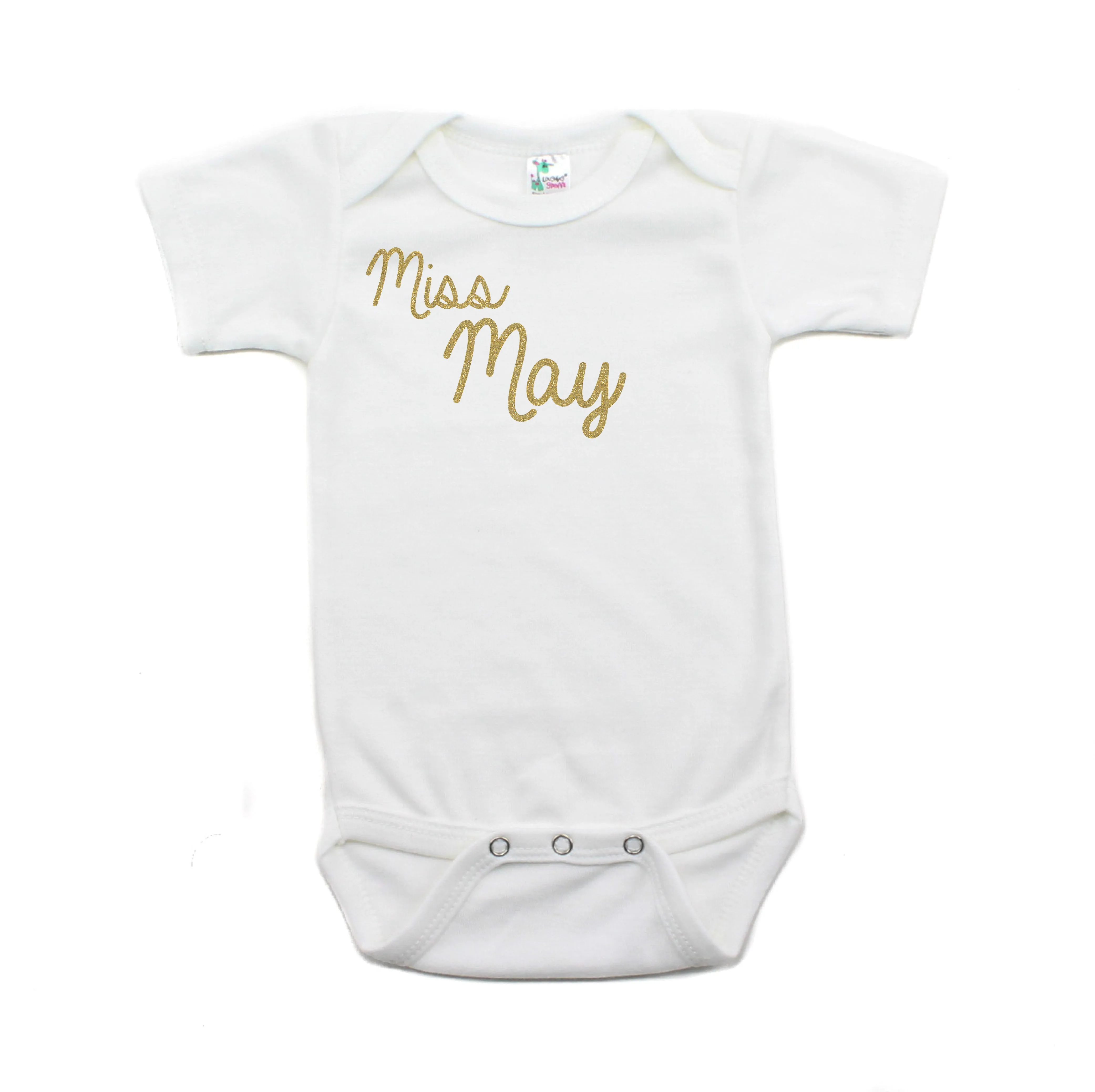 Miss May Glitter Short Sleeve Infant Bodysuit