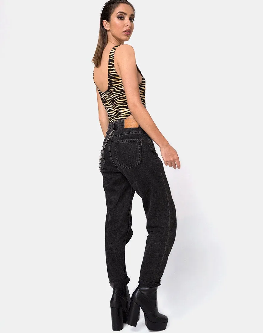 Molemo Plunge Bodice in Zip's Zebra Brown