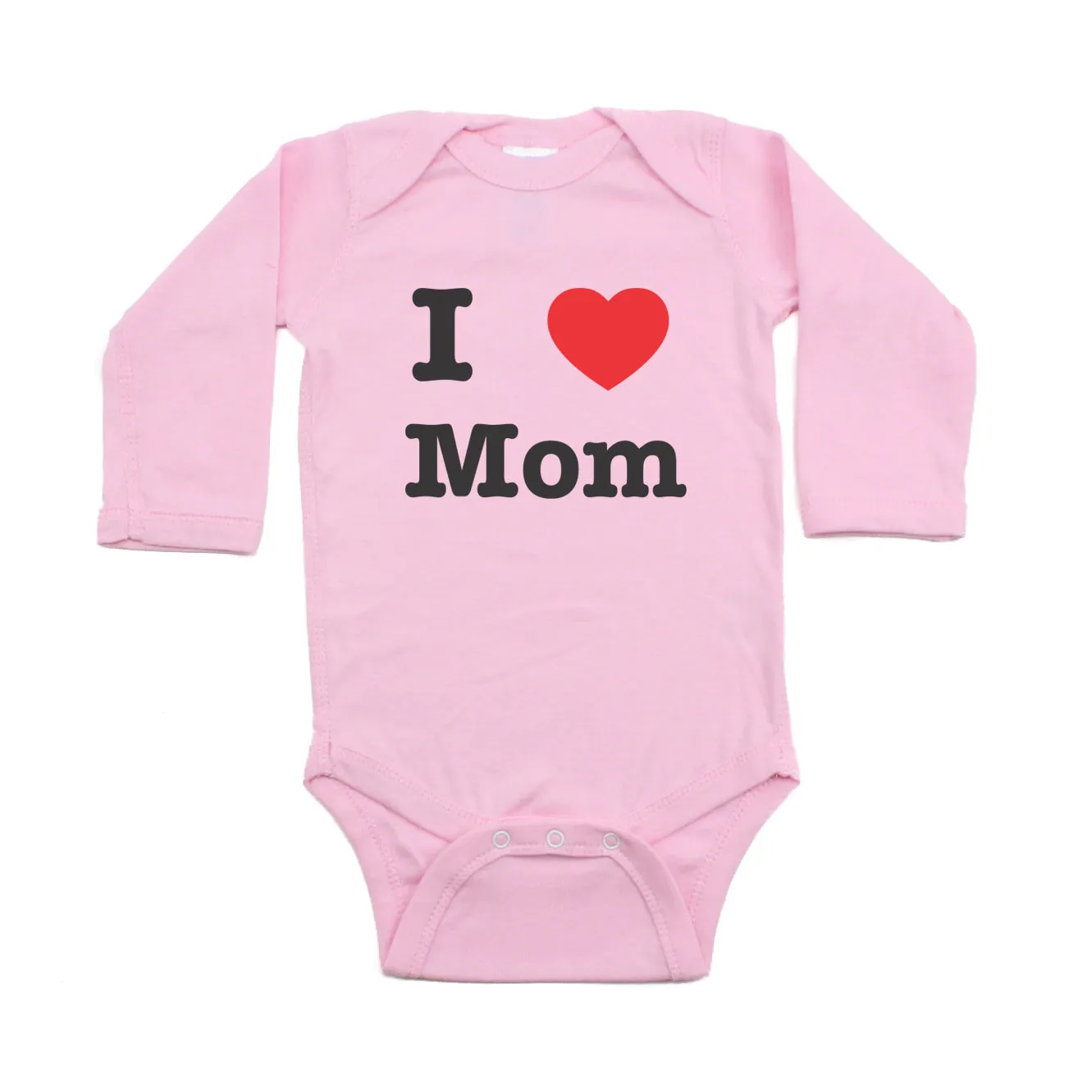 Mother's Day I Heart Love Mom Long Sleeve Baby Infant Bodysuit
