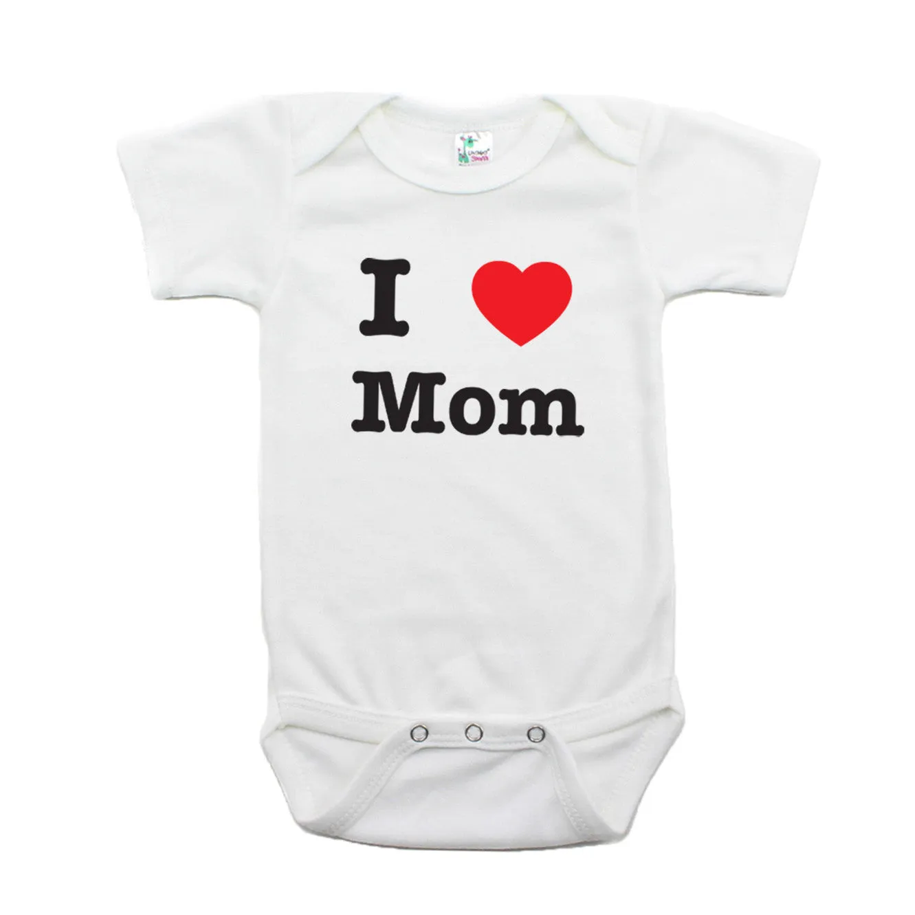 Mother's Day I Heart Love Mom Short Sleeve Baby Infant Bodysuit