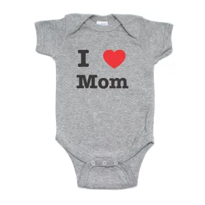 Mother's Day I Heart Love Mom Short Sleeve Baby Infant Bodysuit