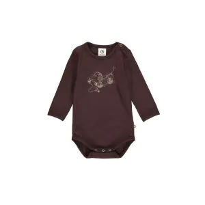 Musli Dachshund Print Bodysuit - Coffee