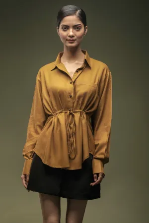 Mustard Yellow Drawstring Shirt