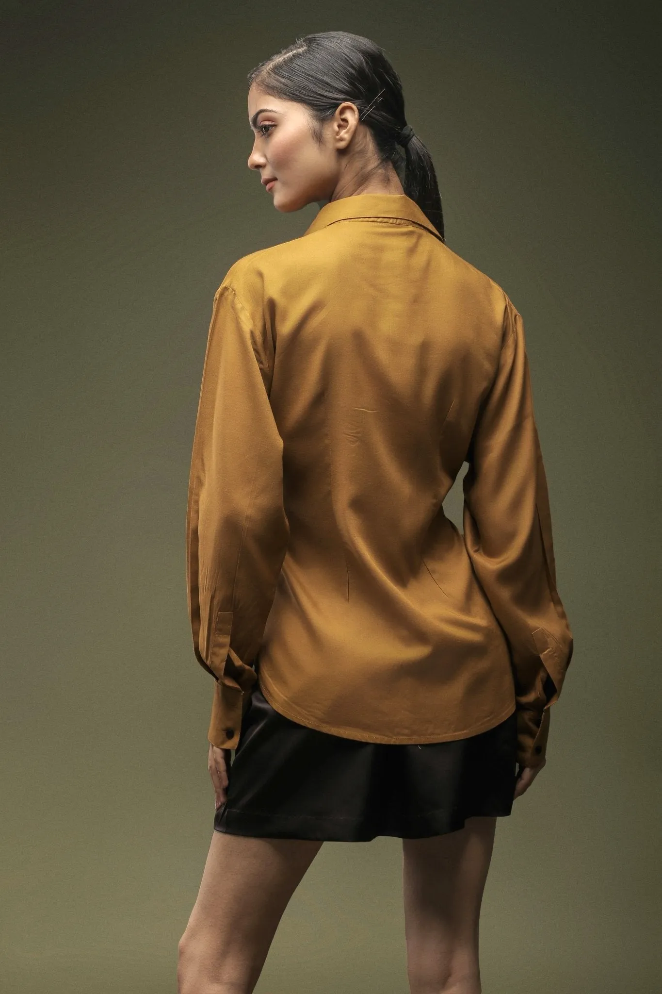 Mustard Yellow Drawstring Shirt