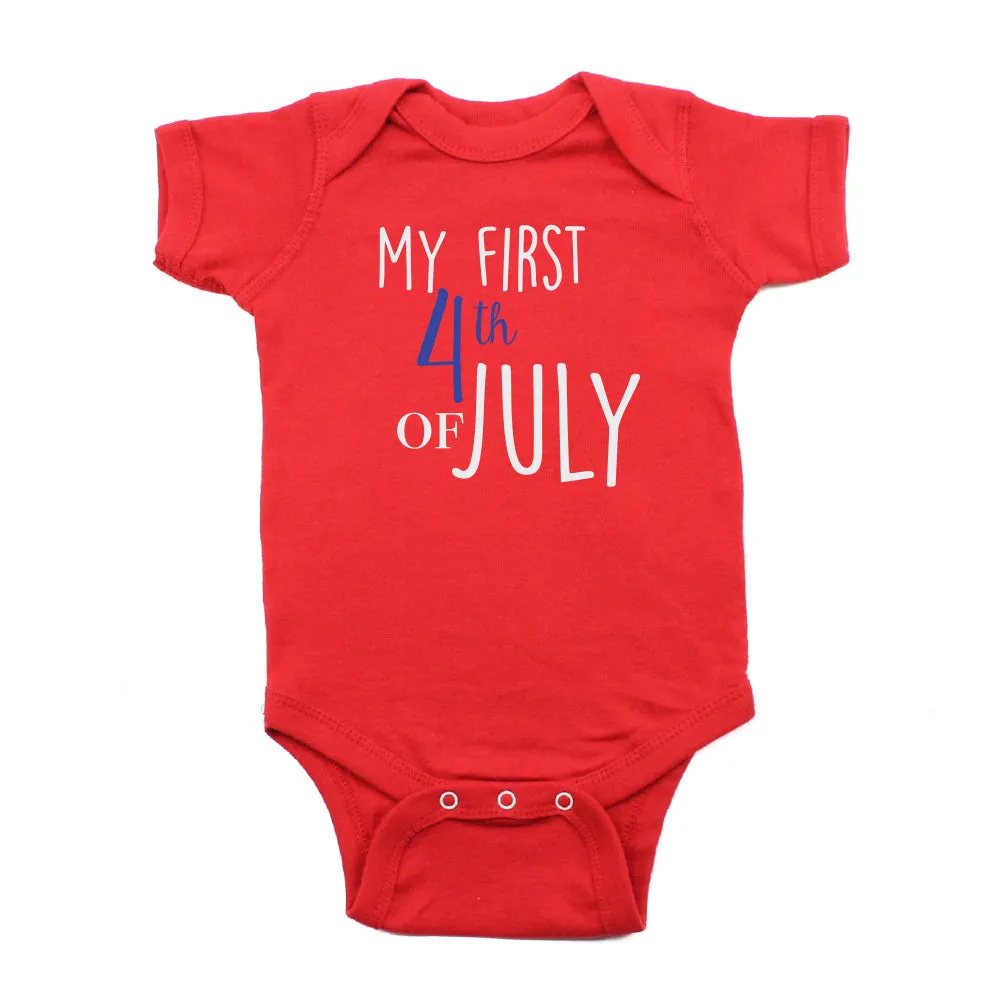 My First 4th of July Bold Text Short Sleeve Infant Bodysuit
