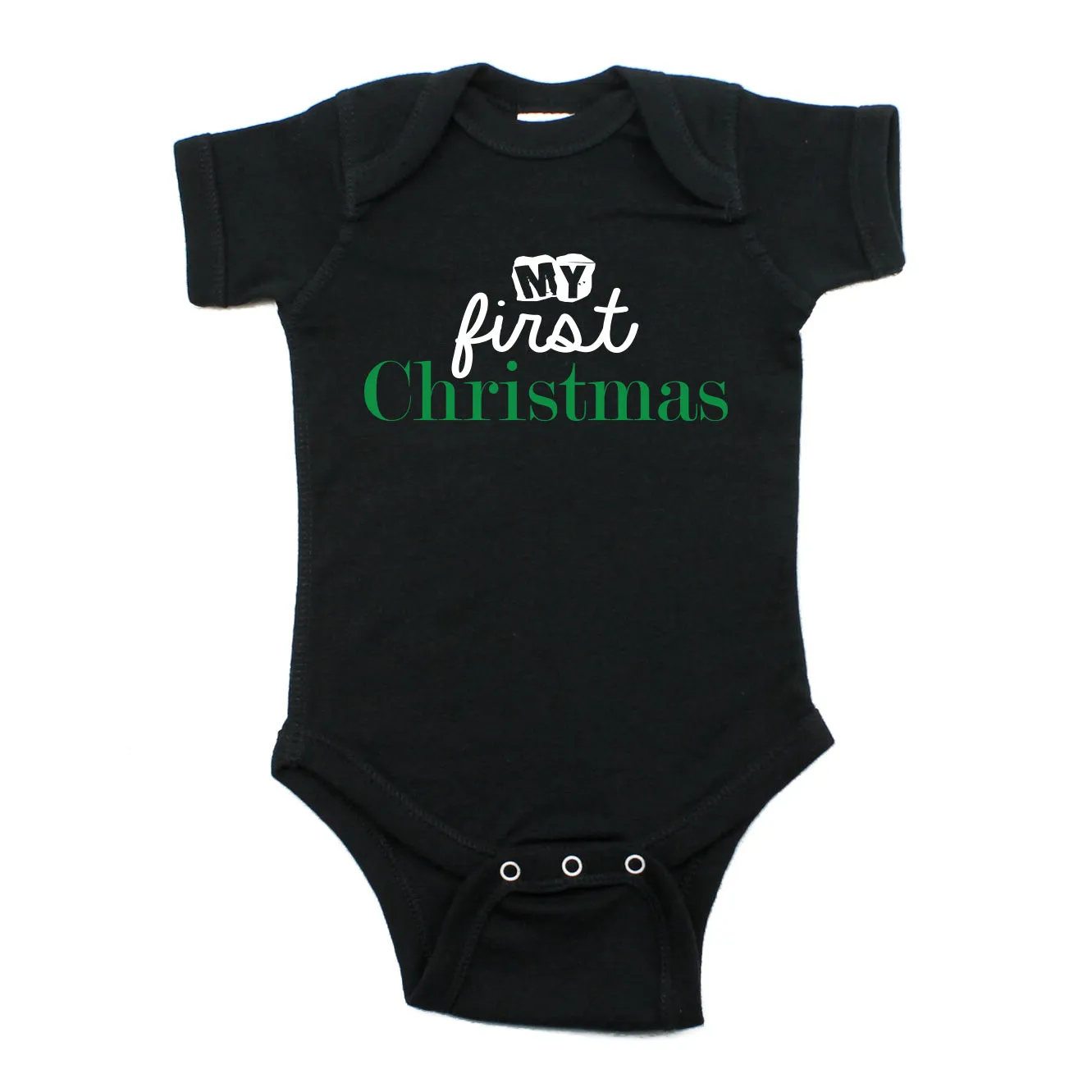 My First Christmas Holiday Short Sleeve Baby Infant Bodysuit