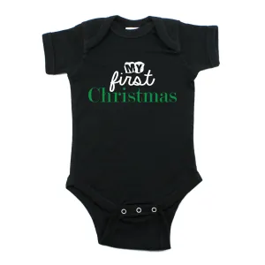 My First Christmas Holiday Short Sleeve Baby Infant Bodysuit