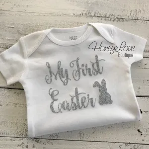 My First Easter bodysuit - Silver or Gold glitter