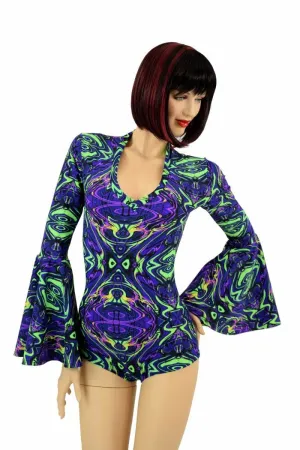 Neon Melt Trumpet Sleeve Romper