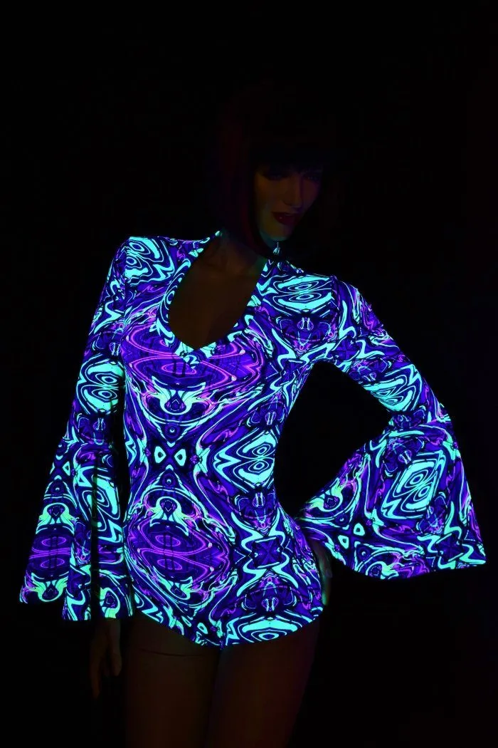 Neon Melt Trumpet Sleeve Romper